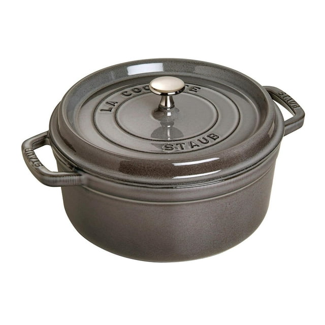Staub Round Cocotte, 9 cuartos de galón, gris grafito