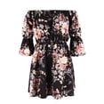 thumbnail image 3 of Women's Casual Tennis Dress Sleeveless Summer Off Shoulder Floral Short Dress for Women Loose Casual Party Dress Black XL, 3 of 4