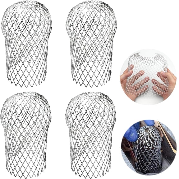 Gutter Downspout Guards,3.5 Inch Expandable Aluminium Filter Strainer for Preventing Blockage Leaves Debris(4 Pcs)