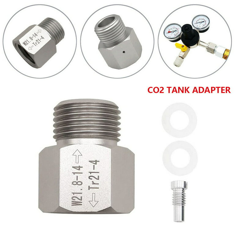 Cylinder Refill Adapter T21-4 to W21.8-14 CO2 -Aluminium
