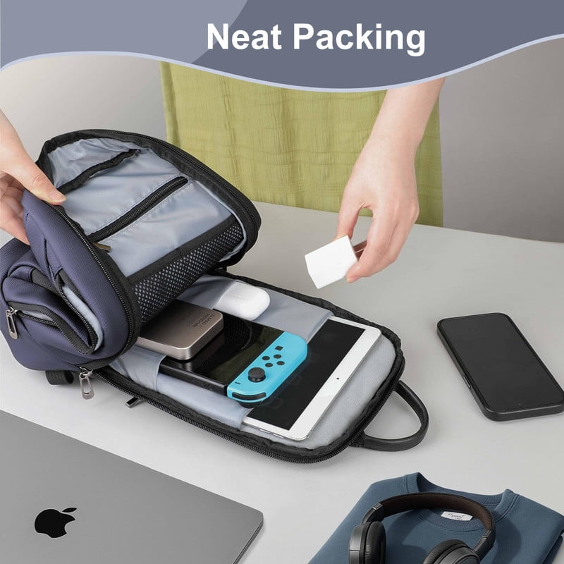 HEROIC KNIGHT Sling Bag for Men Crossbody Backpack for Travel Work College Waterproof, Blue