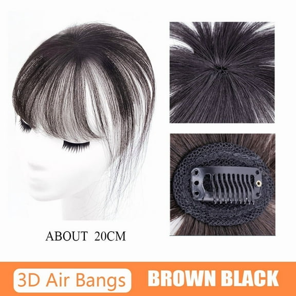 Zhuge Invisible Seamless Thin Hair Topper, 3D Up Bangs Hairpiece for Natural Coverage, Brownish Black