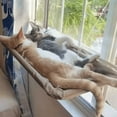 thumbnail image 2 of Hamaca colgante con ventana para gato, cama con ventosa, ahorro de espacio para todas las estaciones, fácil de instalar, marco de escalada para gatos, invierno,Negro, 2 of 7