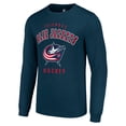 thumbnail image 2 of Men's Starter Navy Columbus Blue Jackets Logo Long Sleeve T-Shirt, 2 of 3