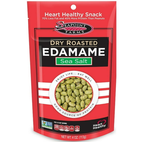 Seapoint Farms Dry Roasted Edamame, Lightly Salted, 4 oz – High Protein Snack, Non-GMO, Gluten-Free