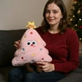 thumbnail image 4 of Loespoir Christmas Tree Pillow with Plush Material, Home Cushion for Comfort, Holiday Ornament for Decoration, Gift & Seasonal Accent for Living Spaces(Pink), 4 of 6