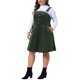 thumbnail image 4 of Vestido corto de tirantes de pana de talla grande Agnes Orinda con bolsillo 1X verde militar, 4 of 5
