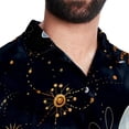 thumbnail image 5 of Starry Bees in the Sky Men's Short Sleeve Poplin Shirt with Spread Collar Tops, Casual Printed Button Down, Summer Beach Shirt for Men - Unisex, Stylish Men's Shirts, 5 of 6