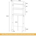 thumbnail image 4 of Over Toilet Storage Rack, 3-Tier Over Toilet Bathroom Organizer Shelf, Freestanding Above Over Toilet Storage Shelf with Paper Holder and 4 Hooks, Metal Over the Toilet Stand for Bathroom, White, 4 of 15