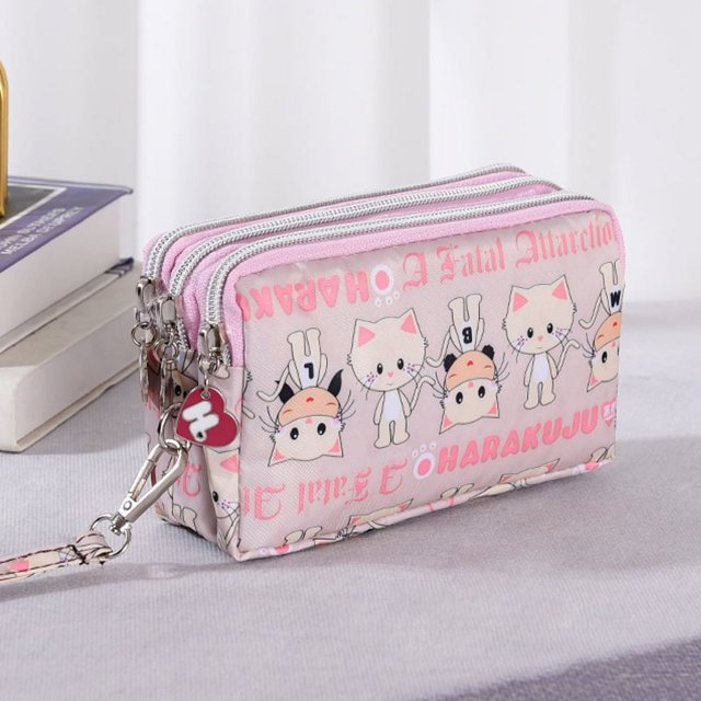 Monedero para teléfono móvil, mini bolso de lona de mano, bolso de mujer, bolso de tela Oxford con dibujos animados