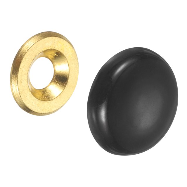 Uxcell 20 Pcs 16.8mm Tapas Decorativas para Clavos, Tapas de Tornillo de Aleación de Zinc, Negras