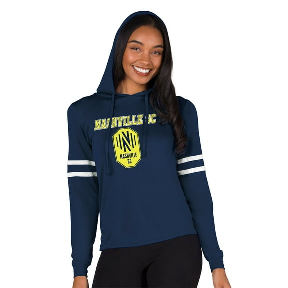 Women's Concepts Sport Navy Nashville SC Marathon-Hoodie Top
