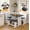 White(Powered Outlet), variant on Meeyar Breakfast Nook Corner Dining Table Set with Storage, Modern Reversible Indoor Kitchen Table with Bench Seats 3-4, White-Brown
