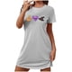thumbnail image 2 of Camisón corto de talla grande para mujer, camisón de manga corta con estampado de pecho a la moda, camisón para mujer, 2 of 5
