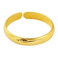 thumbnail image 1 of Pulsera chapada en oro con forma de pluma abierta grabada para mujer, 1 of 2