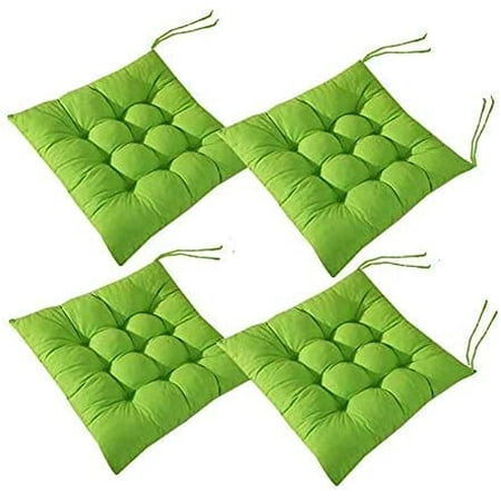 

DEXING 4 PCS Soft Chair Pads Chair Seat Pads with Ties Chair Cushions Dining Room for Garden Patio Kitchen Dining (Green 40x40cm)