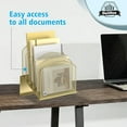 thumbnail image 5 of Tilt-down desktop file organizer, vertical file folder holder, metal frame file sorter, suitable for office and classroom desktop organization., 5 of 7