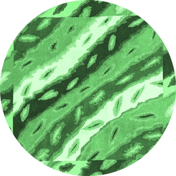 Ahgly Company Indoor Round Animal Emerald Green Modern Area Rugs, 5' Round