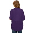 thumbnail image 4 of Made by Johnny Women's Short Sleeve Open-Front Batwing Cardigan XXXL WHITE_PURPLE, 4 of 6