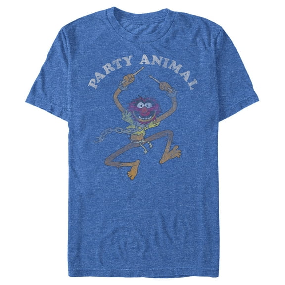 Men's The Muppets Animal Party Graphic Tee Royal Blue Heather X Large