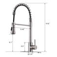 thumbnail image 3 of Cfowner Kitchen Faucet with Deck Plate Brushed Nickel, High Arc Single Handle Sink Faucet, Commercial Faucet for Bar Laundry, 3 of 6