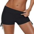 thumbnail image 3 of Womens Swim Shorts Stretchy Sporty Bathing Suit Bikini Bottoms Side Drawstring Boyshorts Board Shorts, 3 of 6