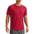 thumbnail image 2 of Delconic Workout Shirts for Men Dry Fit Gym Shirts Short Sleeve Athletic Moisture Wicking T-Shirt Wine 2XL, 2 of 5
