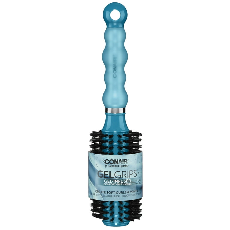 Conair Medium Round Hair Brush with Natural Boar Bristle Gel Grips Adds Shine Prevents Tangles Assorted Colors Walmart