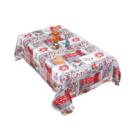

Rdeuod Christmas Rectangle Tablecloth Christmas Tablecloth 4.92x6ft Rectangle Washable Water Holiday Microfiber Table Cloth Decorative Table Cover For Banquet Party for Christmas Multicolor