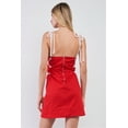 thumbnail image 3 of Lace-up Straps Sleeveless Square Neck Fitted Mini Dress S, 3 of 7