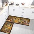 thumbnail image 4 of Wine Kitchen Mat Set 2 Pieces,Cushioned and Rugs,Kitchen Standing Retro Rug Waterproof Non Slip Runner for Laundry,Wine Decorations 17x30+17x48inch,, 4 of 6