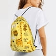 thumbnail image 6 of XMXT Unisex Drawstring Backpack for Women Men, Cartoon Yellow Giraffe Waterproof Gym Bag String Bags for Shopping Sport Travel, m, 6 of 8