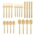 thumbnail image 3 of Godinger 20 Piece Flatware Set with 4 Dinner Forks, 4 Salad Forks, 4 Tablespoons, 4 Teaspoons and Knifes, 18/0 Stainless Steel Rail Gold, Set of 4, 3 of 3