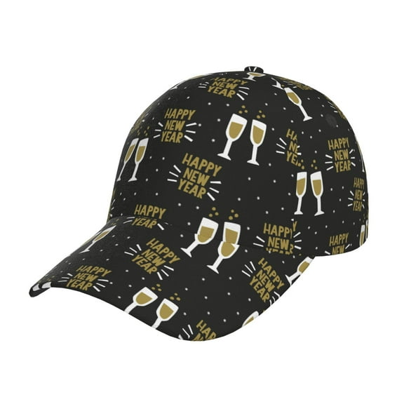 Sikiie Happy New Year Unisex Vintage Washed Unstructured Baseball Cap Soft Cap Adjustable Unisex Baseball Hat Dad Hat