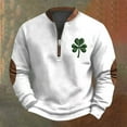 thumbnail image 5 of EnJoCho Half Zip St Patric𝗄s Day Sweatshirts Boys Vintag𝖾 Print Long Sleeve Casual V-Neck Pullover Fashion Irish Shirts Youth Retro Style Top Green Festive Comfy Shamroc𝗄 Design, 5 of 5