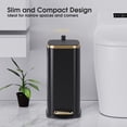 thumbnail image 2 of Black 1.3 Gallon Rectangle Slim Step Wastebasket for Bathroom, Bedroom, Office, 2 of 6