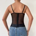 thumbnail image 5 of Corsé transparente de encaje negro para mujer, Top corto sin mangas, Tops Halter, corpiño, lencería, camisola, moda de verano, 5 of 5