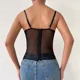 thumbnail image 5 of Corsé transparente de encaje negro para mujer, Top corto sin mangas, Tops Halter, corpiño, lencería, camisola, moda de verano, 5 of 5