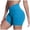 Blue, variant on Workout Biker Shorts Women Cross-Waist Crossover High Waisted Tummy Control Athletic Running Yoga Short 6" (Dark Purple, S)