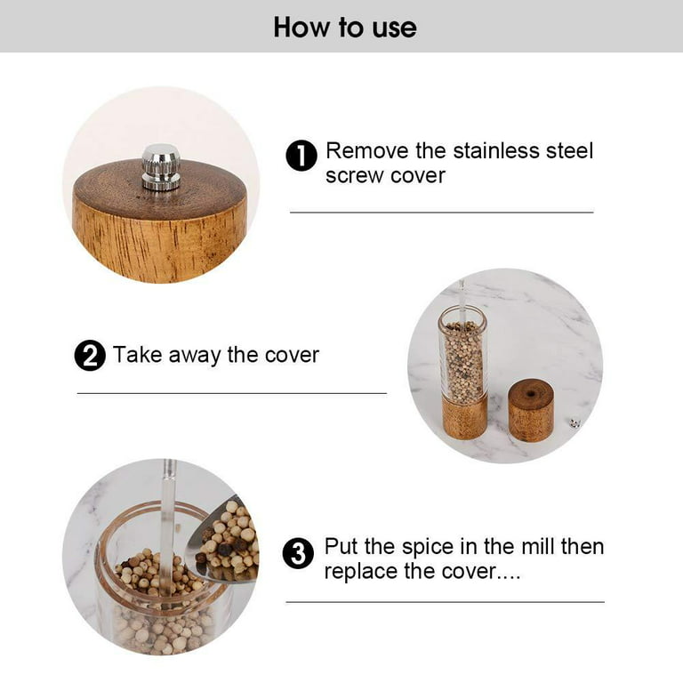 HOW TO REMOVE SALT GRINDER TOP: Save Money Easy Way To Refill Disposable  Salt & Pepper Mills 