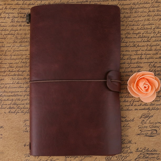 Cuaderno antiguo de cuero de pufiario personalizado clásico bloc de notas recargable 5 colores para escrencripción, Dibujar, pegar fotos con cierre de hebilla de correa