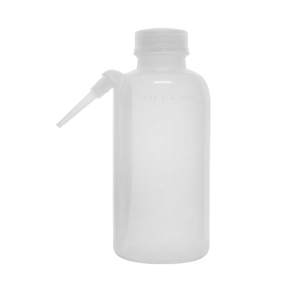 Wash Bottle, 500ml - Polyethylene - Translucent, Unbreakable - Screw Cap with Down Spout for Dispensing Liquid - Eisco Labs