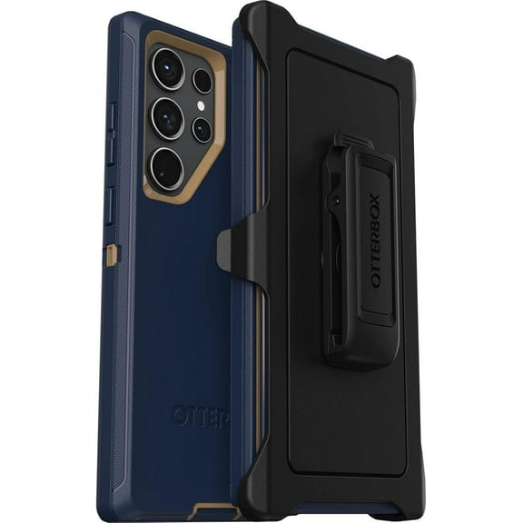 OtterBox Galaxy S23 Ultra Only - Defender Series Case - Blue Suede Shoes - Rugged & Durable - with Port Protection - Includes Holster Clip Kickstand - Non-Retail Packaging