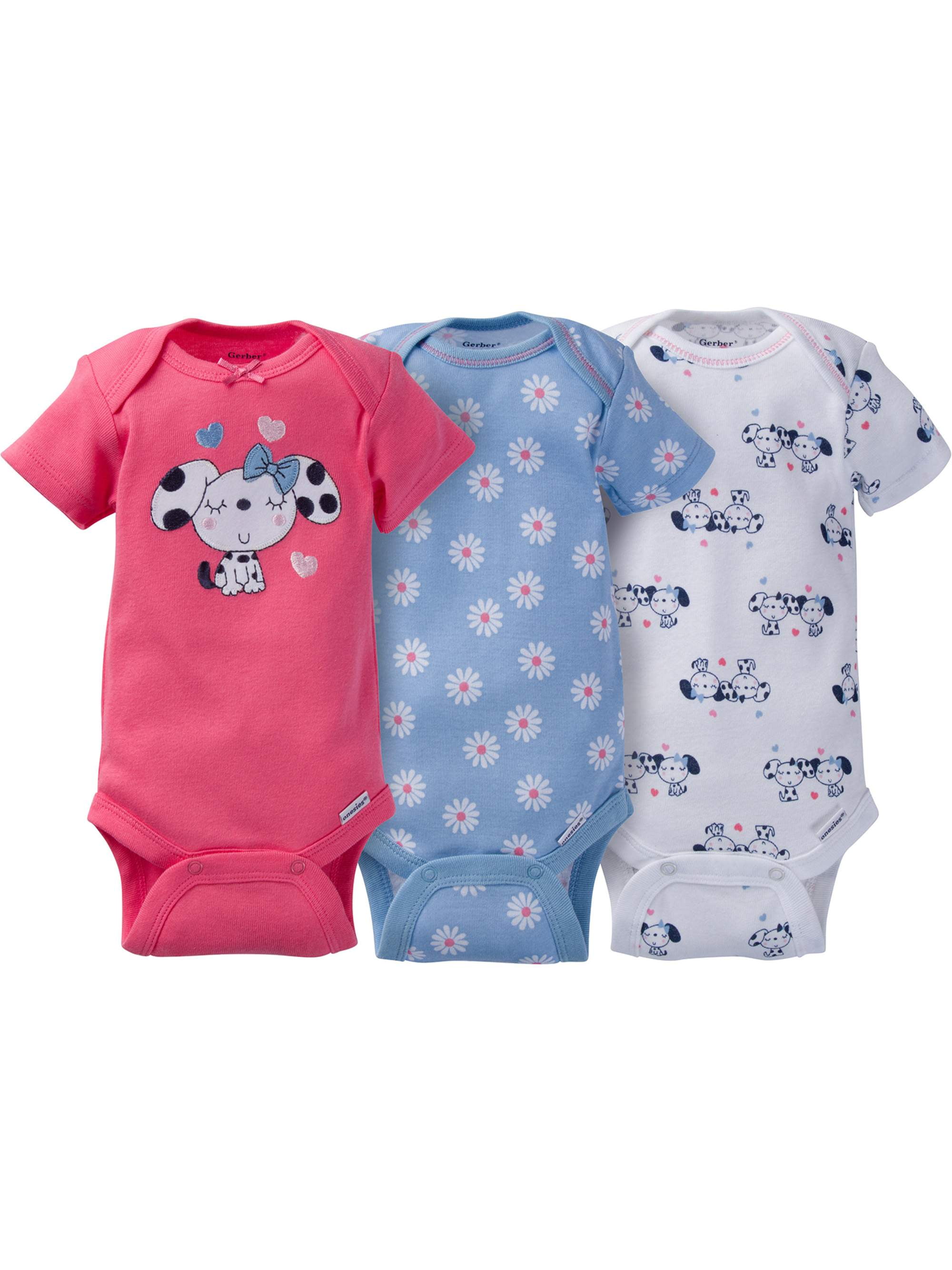 Gerber Gerber Newborn Baby Girl Assorted Short Sleeve Onesies
