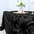 thumbnail image 6 of BalsaCircle Satin 90" x 132" Raised Rectangle Tablecloth Rosette Floral Dinner Kitchen Black, 6 of 8