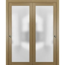 Sliding Closet Frosted Glass Bypass Doors 60 X 80 Inches With
