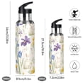 thumbnail image 2 of Yayeee 20oz Insulated Water Bottle Double Wall Stainless Steel with Flip Straw Lid, Blue Floral Rabbit, 2 of 7