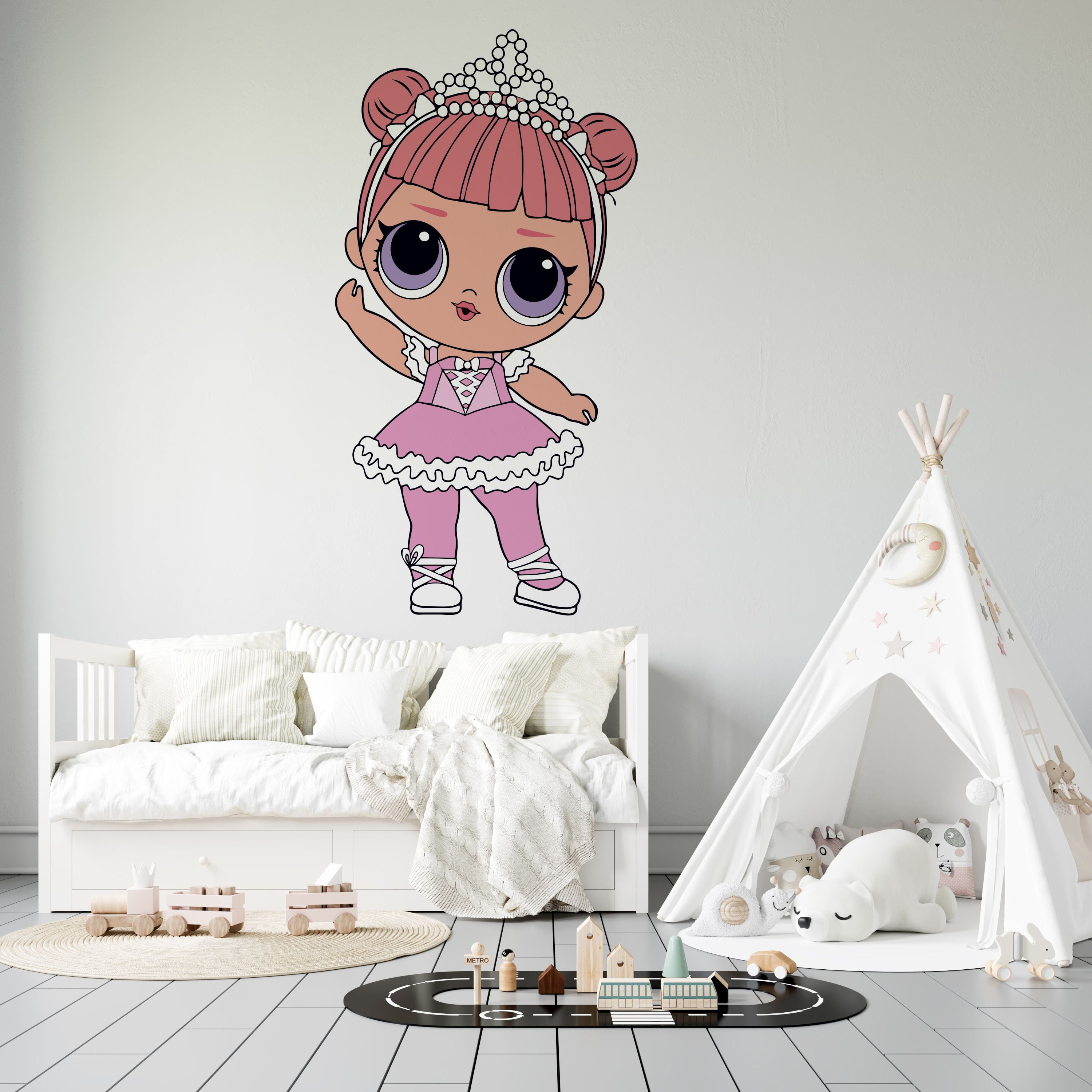 Personalised LOL Surprise Doll  Wall Vinyl Sticker Bedroom Children Stars Girls 