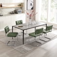 thumbnail image 4 of Zesthouse 19.3″Mid-Century Modern Dining Chairs Set of 2, Faux Leather Upholstered Kitchen Chairs with Back and Chrome Legs, Armless Side Chairs for Kitchen & Dining Living Room, Green, 4 of 13