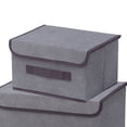 thumbnail image 3 of Toystoory Caja de almacenamiento plegable de tela para el hogar, organizador de ropa multiusos plegable, caja portátil no tejida a prueba de busto Almacenamiento y organización del hogar gris Toystoory HA0081-03B, 3 of 6